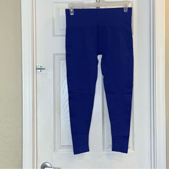 SET Active Blue Seamless High Waisted Leggings Size XL - Picture 7 of 8